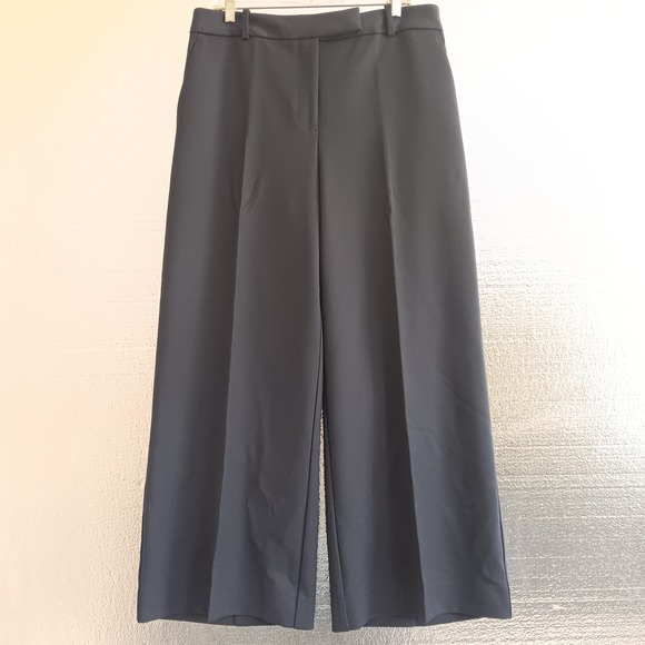 Reiss Pants - Reiss Gabi Wide Leg Trouser Women 10P Navy New Petite High Rise Twill Pants